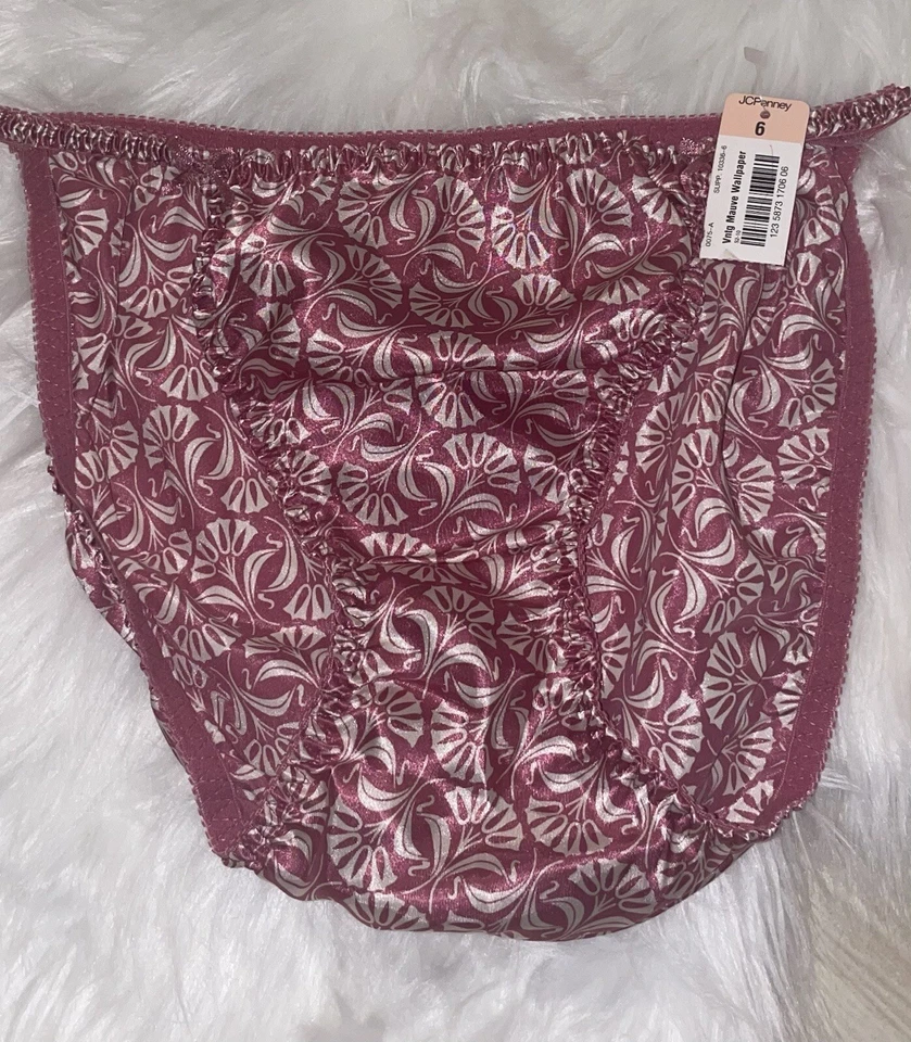 Vintage Delicates JCPenney Satin Panty String Bikini Panties Wallpaper 6 New - Image 2 of 4