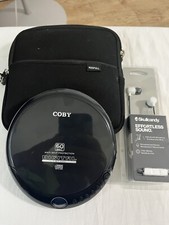 VTG Coby Portable Disk CD Player CD-191-BLK SkullCandy Ear Buds Works 1219-jj