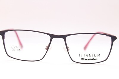 Damen Brille Horsefeathers Titanium 3501 C3 Dunkelblau 58[]18 Panto Titan