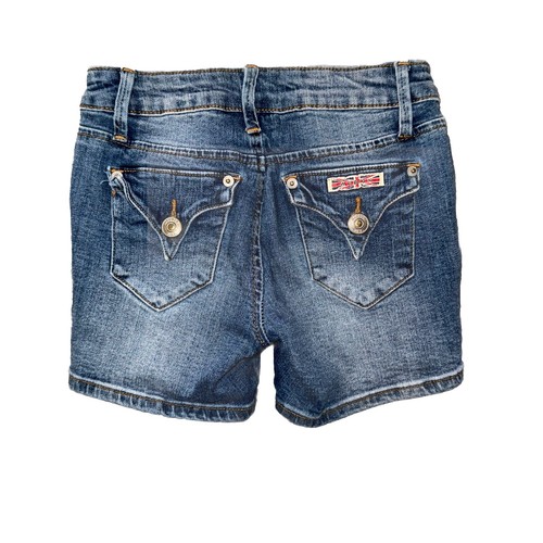 Hudson Shorts Girls Sz 10 Distressed Denim Adjustable Waist Flap Pockets - Picture 4 of 9