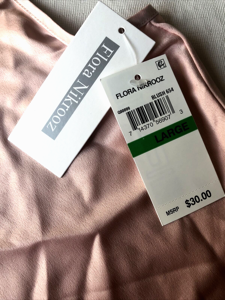 Flora Nikrooz Victoria Satin Camisole Pajama Top in Blush Size L