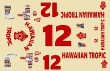  12 Neil Bonnett Hawaiian Tropic 1976 Chevy 1/64th HO Scale Slot Car Decals