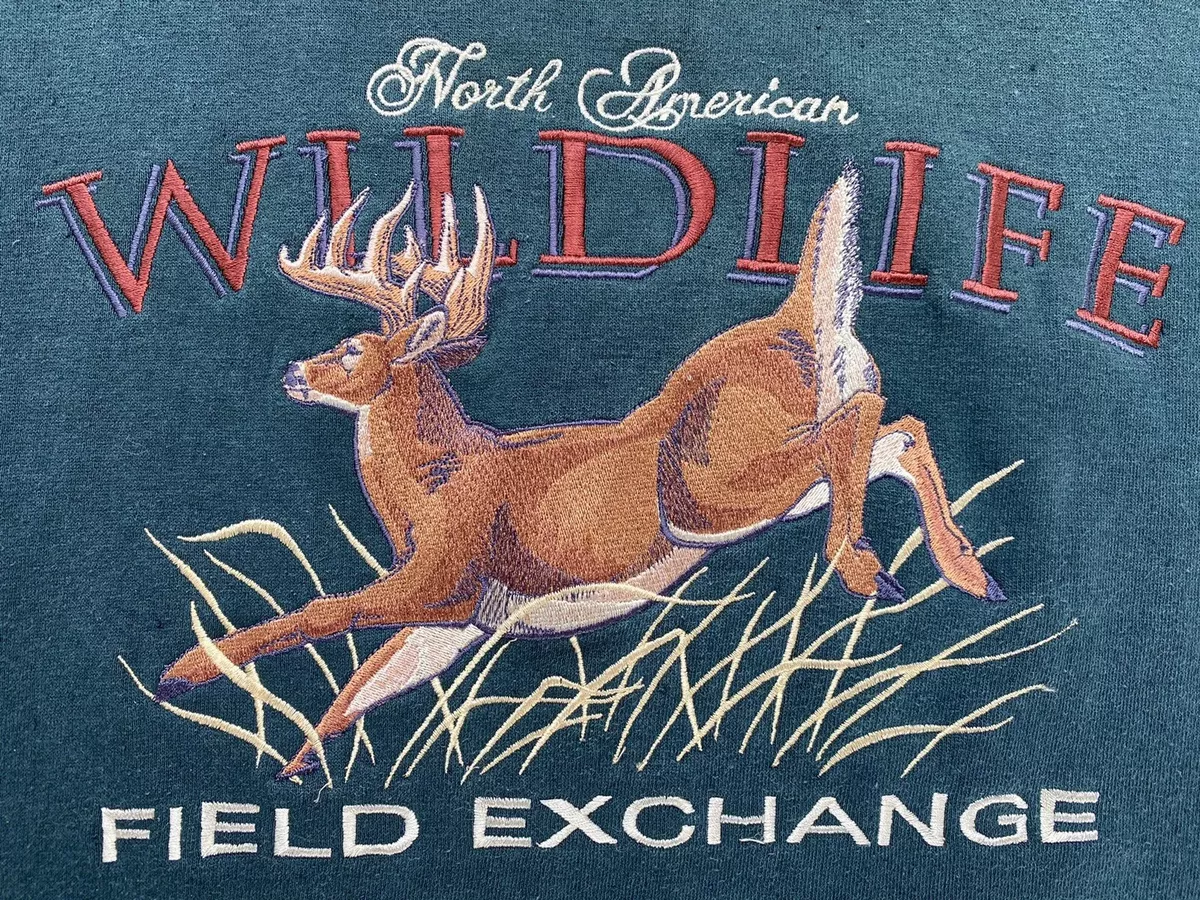 VTG Danaggers Crewneck Sweatshirt North American Wildlife Field Exchange Deer XL