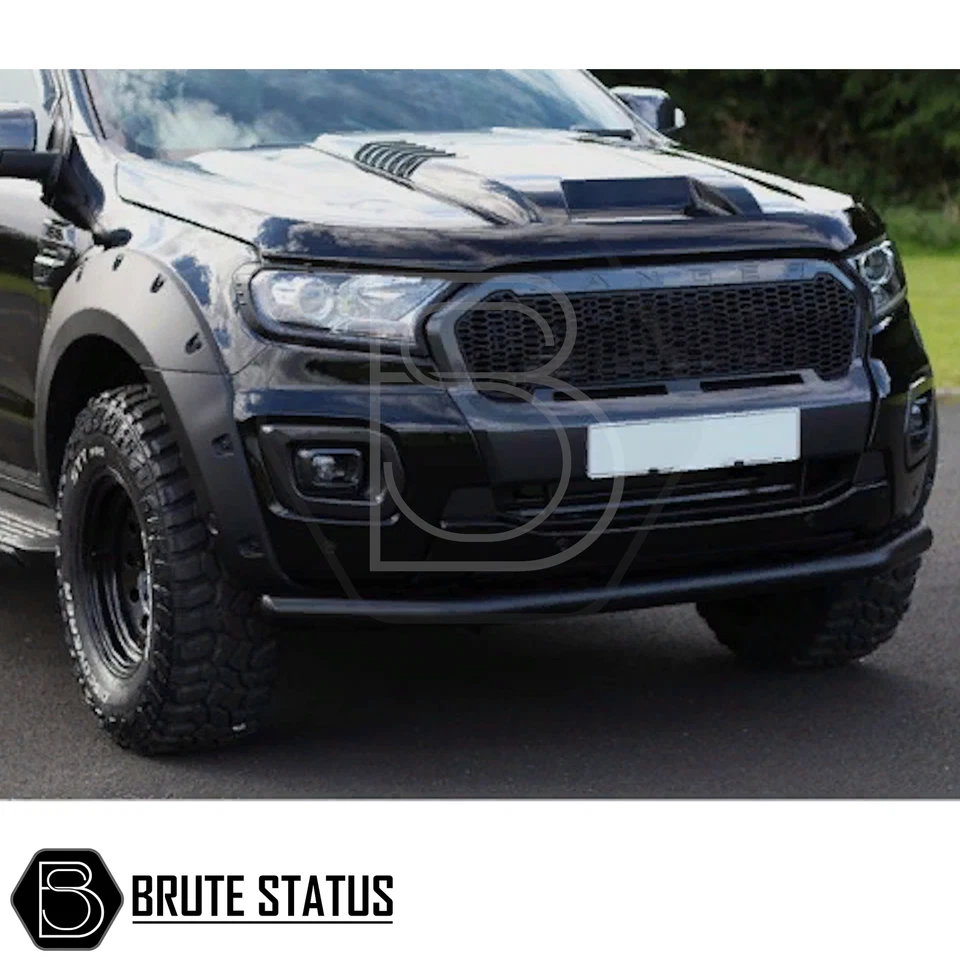 Ford Ranger 2015+ T7 T8 barra urbana negro mate (alerón empujón protector contra parachoques Bull) - Imagen 3 de 4