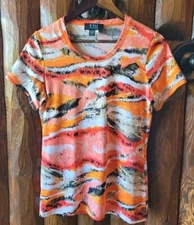 French Dressing Jeans T Shirt Colorful Multicolor Women's Small Petite S/P