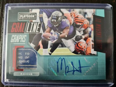 Panini 2020 Mark Ingram II RAVENS Playbook Goal Line Graphs /5 wash tag Auto