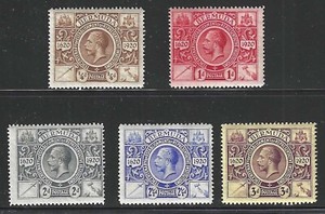 Bermuda, 1921, Scott #71, 73-76, King George V issues, Mint, Never Hinged