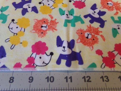 1 YD +3" X 40" COLORFUL DOGS TOSS FLANNEL COTTON FABRIC NEW SEE LISTING #7410