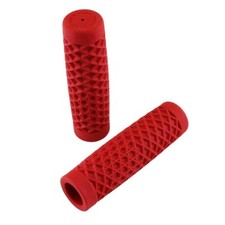 ODI Vans Waffle Pattern 1" Motorcycle Grips, RED, Harley V-Twin Made in the USA