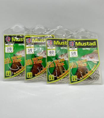 Mustad Croaker Inshore Pro Pack 25pk+ Sea Trout Redfish Forged Hooks CHOOSE SIZE