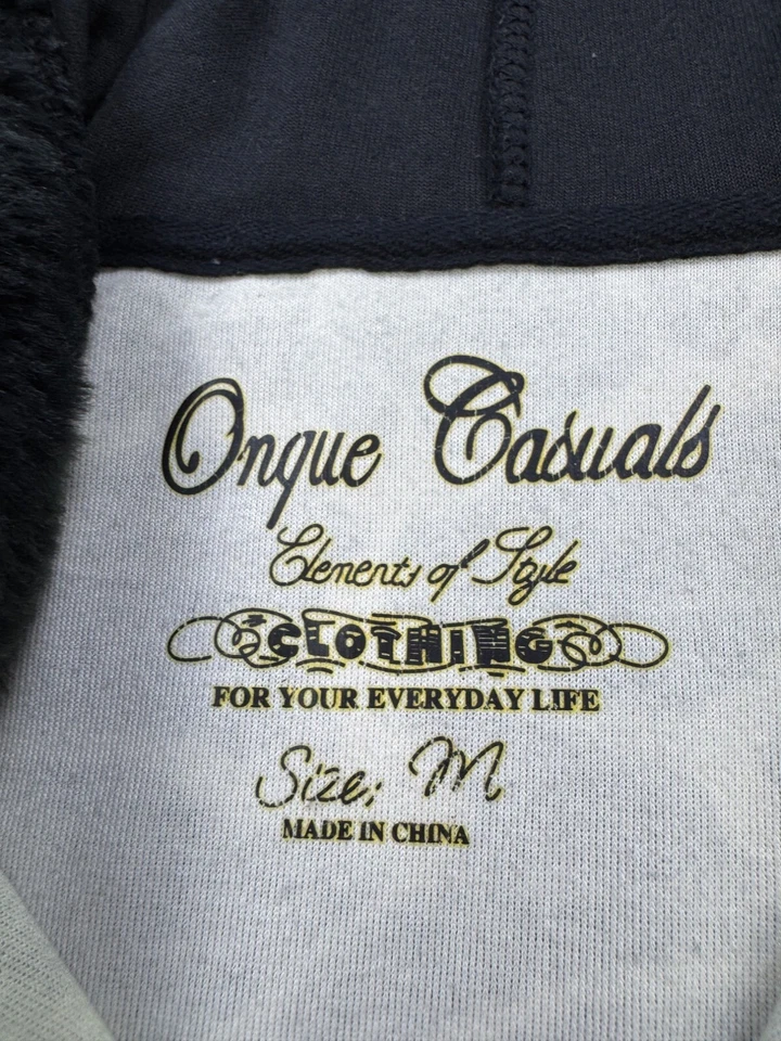 Suéter Onque Informals Mujer Mediano Negro Imitación Piel Capucha Cremallera Completa Terciopelo Cebra Foto 3 de 4