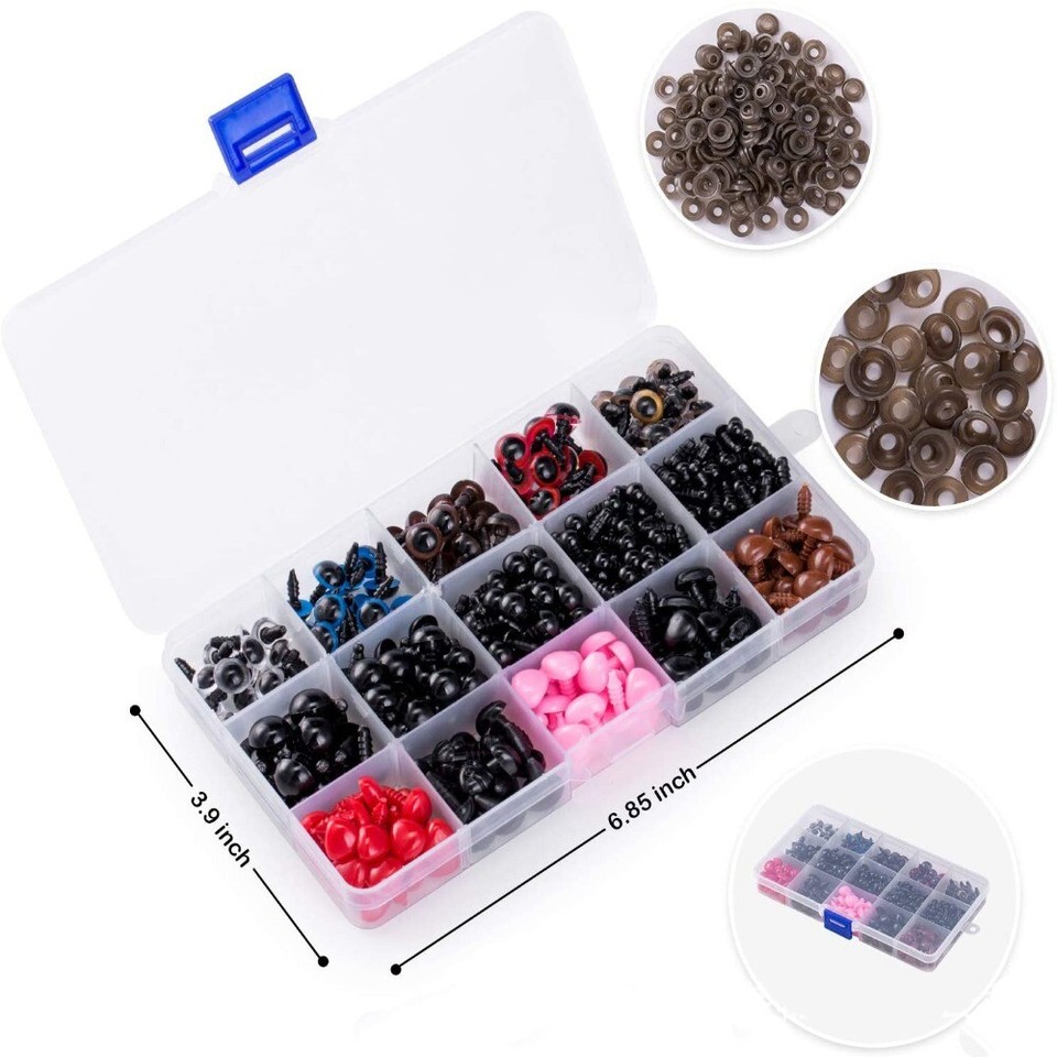 1Box Colorful DIY Doll Craft Eyes Sets Safety Eyes Noses Animal Doll eBay