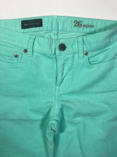 J Crew Matchstick Skinny Straight Cordhose Aqua Türkis Damen 26 R Neu - Bild 2 von 6