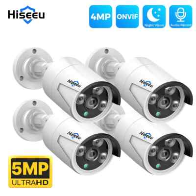 LOT 4MP 5MP POE IP CCTV Camera Audio H.265 Video Waterproof Wired Surveillance