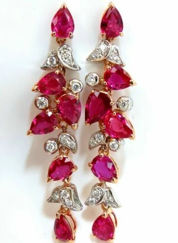Orecchini di lusso rossi diamante