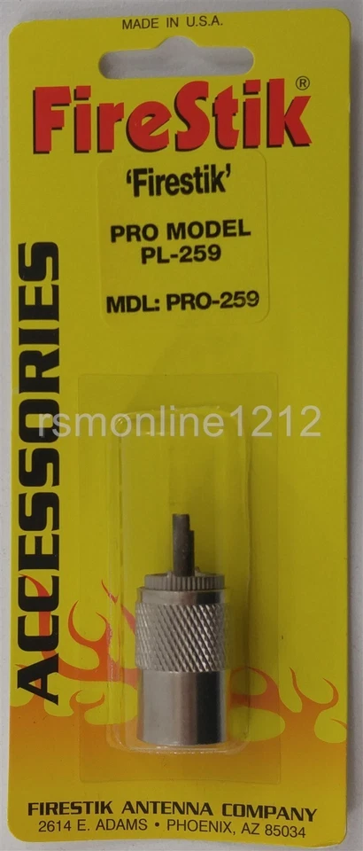 Firestik PRO-259 CB HAM Radio PL-259 Coax Cable Connector & RG58-U Adapter - Image 2 of 4