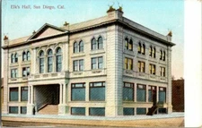 1907. SAN DIEGO, CA. ELK'S HALL. POSTCARD. FX7