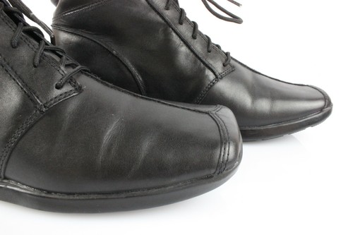 SAN MARINA Bottines Boots à Lacets Bouts carrés Cuir Noir T 38 Etat neuf - Photo 3 sur 11