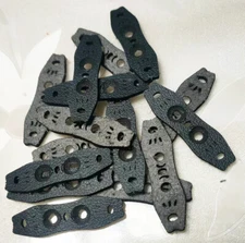 20pcs Slingshot Rubber Band Leather Pouch Microfiber Flat Band Pouch Shooting