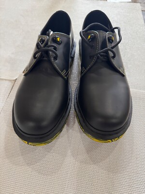 DR MARTENS 1461 MARBLED MENS SHOES BLACK LEATHER CASUAL OXFORDS LOW SIZE 10