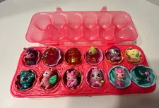 Hatchimals Assorted Animal Figures Sparkly Pink Egg Carton Case Set O 12 W/Shell