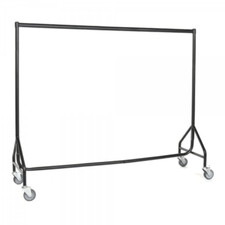 Reinforced Black Heavy-Duty Clothes Rail With Heavy Duty Wheels