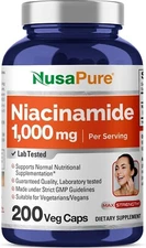 Niacinamida 1000mg, Energía Metabolismo, Salud de la piel, Restauración celular