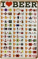TIN SIGN 8x12 Love Beer funny bar pub tiki man cave garage office work wall Br9b