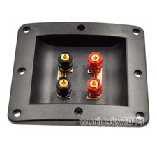 2pcs Square Copper 4-Way Speaker Junction Box Terminal Binding Post 131x115mm 4