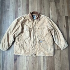 Big Smith Canvas Work Chore Farm Field Tan Jacket Men  s Sz 2XL Heavy Duty Lined