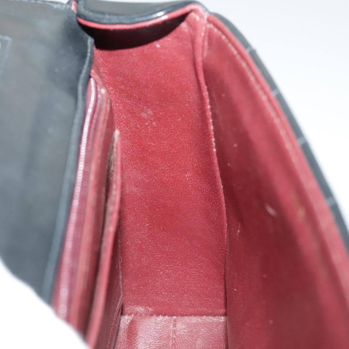 CHANEL Mademoiselle Shoulder Bag Lamb Skin Black Gold CC Auth yk15502AV