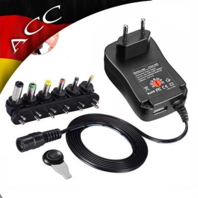 Universal Netzteil 3000mA 3V/4.5V//6V/7.5V/9V/12V 30W Ladegerät Adapter Stecker~