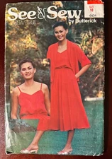 VTG See & Sew 6434 Misses Sundress Spaghetti Straps Jacket Pattern Sz 10 UNCUT