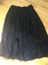 Cotton Skirt Pockets Pleated Elastic Waist 29inch L 31 NWT Black