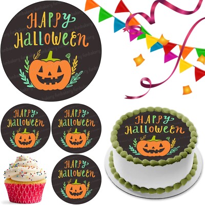 Halloween Kürbis Tortenaufleger Party Deko essbar Geburtstag Geschenk Feier