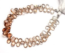 Natural Gem Imperial Topaz 9x6 to 10x7mm Size Faceted Pear Shape Briolettes 9"