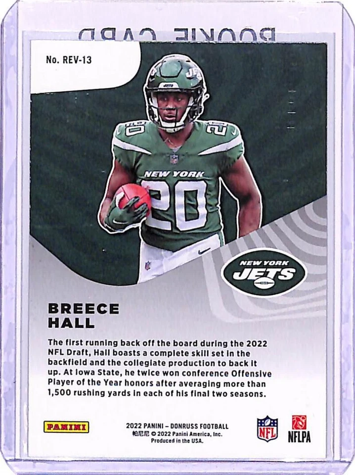 2022 Donruss Rookie Revolution #13 Breece Hall New York Jets Football Card RC - Image 2 of 2