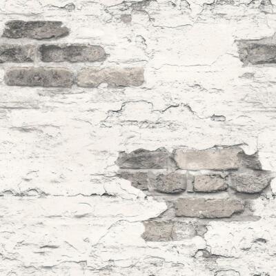 Galerie Realistische Getragene Weiß Grau Ziegel Tapete Modern Paste The Wall
