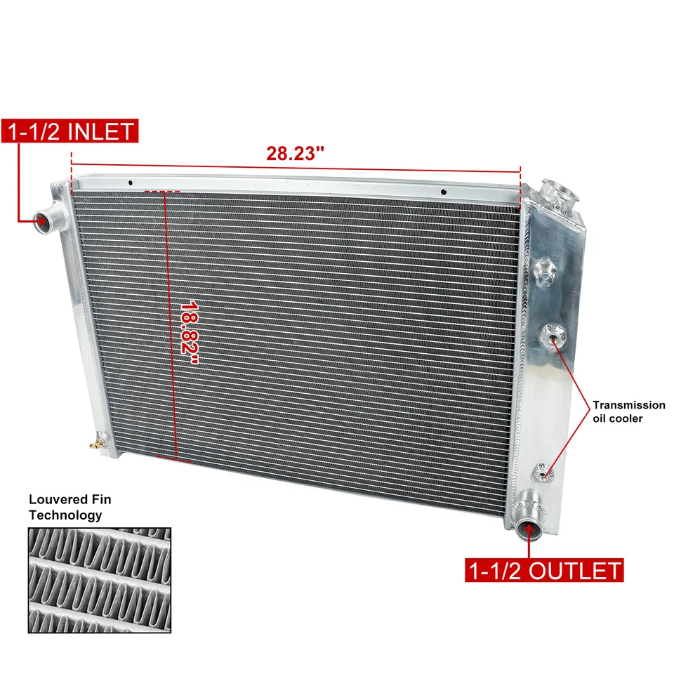 CC716 Aluminum Radiator 4 Row For 1973-1987 Chevy C/K 10/20/30 1973-1991 Blazer Foto 2 de 4
