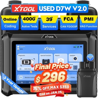 2026 XTOOL D7W V2.0 All System Diagnostic Bidirectional Scanner Key Programmer