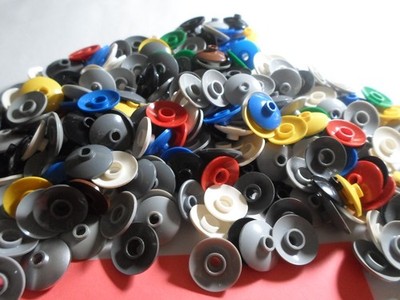 LEGO Round Radar Dish LOT OF350 MIX COLORS PICTURED 2X2, 3X3, 4X4, 6X6 SEE LIST