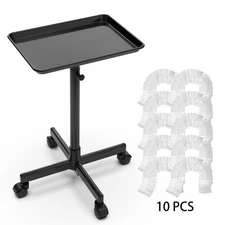 Adjustable Salon Tray on Wheels Premium Aluminum Salon Rolling Tray Trolley