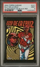 2024 TOPPS CHROME ELLY DE LA CRUZ ULTRAVIOLET AS-BLACK REF #UV1 PSA 9 POP 1