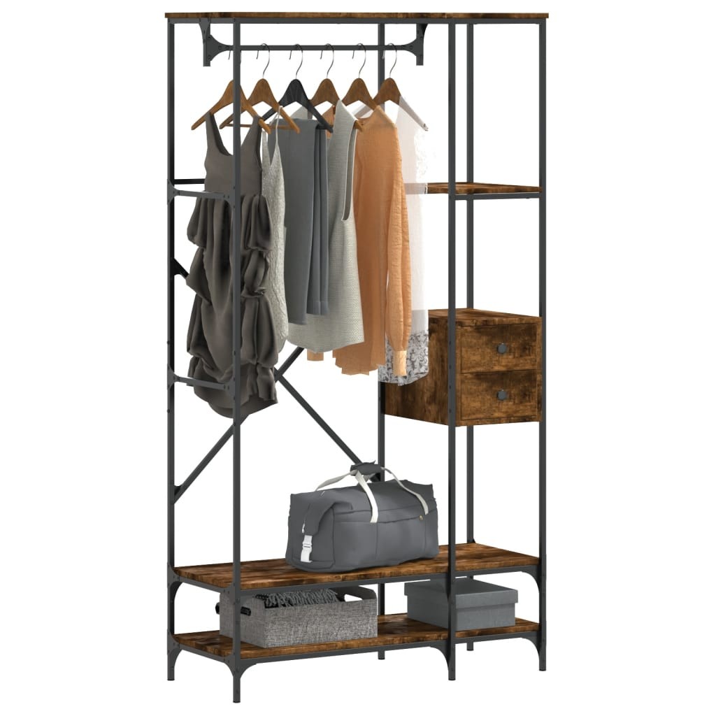 Appendiabiti Moderno Rovere Fumo - Mobile Ingresso con Mensole Design
