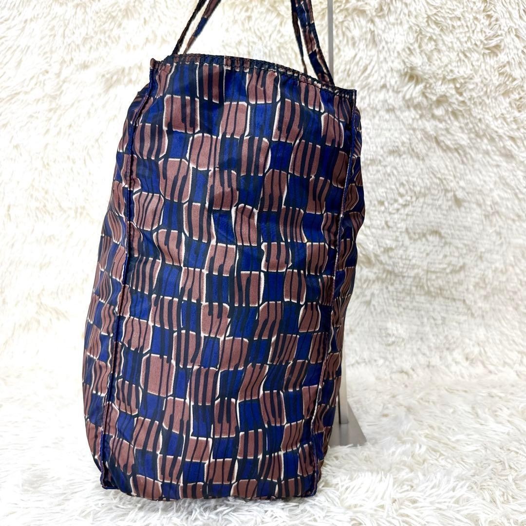 PRADA Nylon Tote Bag Brown Blue Women's Made in Italy Authentic USED From JAPAN thumbnail 4