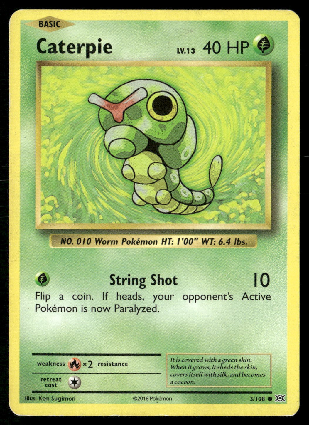 Caterpie 3/108 Common Evolutions Pokemon Heavily Played