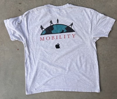 Vintage Apple Mobility Shirt Size XL 90s Macintosh Maps Earth Mac Computer Tech