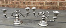 FABULOUS PAIR OF 2 TWISTED ARM ORNATE SILVER PLATED CANDELABRA “ LANTHE” 