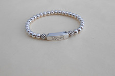  400 LAGOS Silver 5MM Signature Caviar Mom Stretch Bead Bracelet Size S