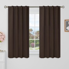 Blackout Curtains 48 Inches Long for Windows - 38"W x 48"L Pack of 2 Brown